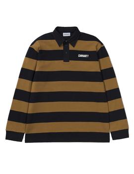 Polo Hombre Carhartt WIP Easton Rugby Marron Negro