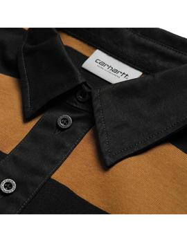 Polo Hombre Carhartt WIP Easton Rugby Marron Negro