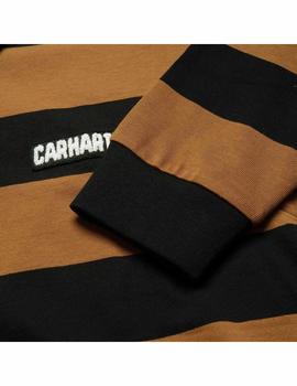 Polo Hombre Carhartt WIP Easton Rugby Marron Negro