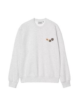 Sudadera Hombre Carhartt WIP Button Gris