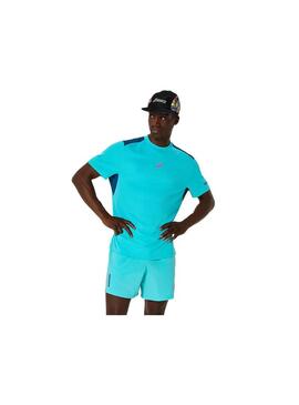 Camiseta Hombre Asics Padel Court Azul Turquesa