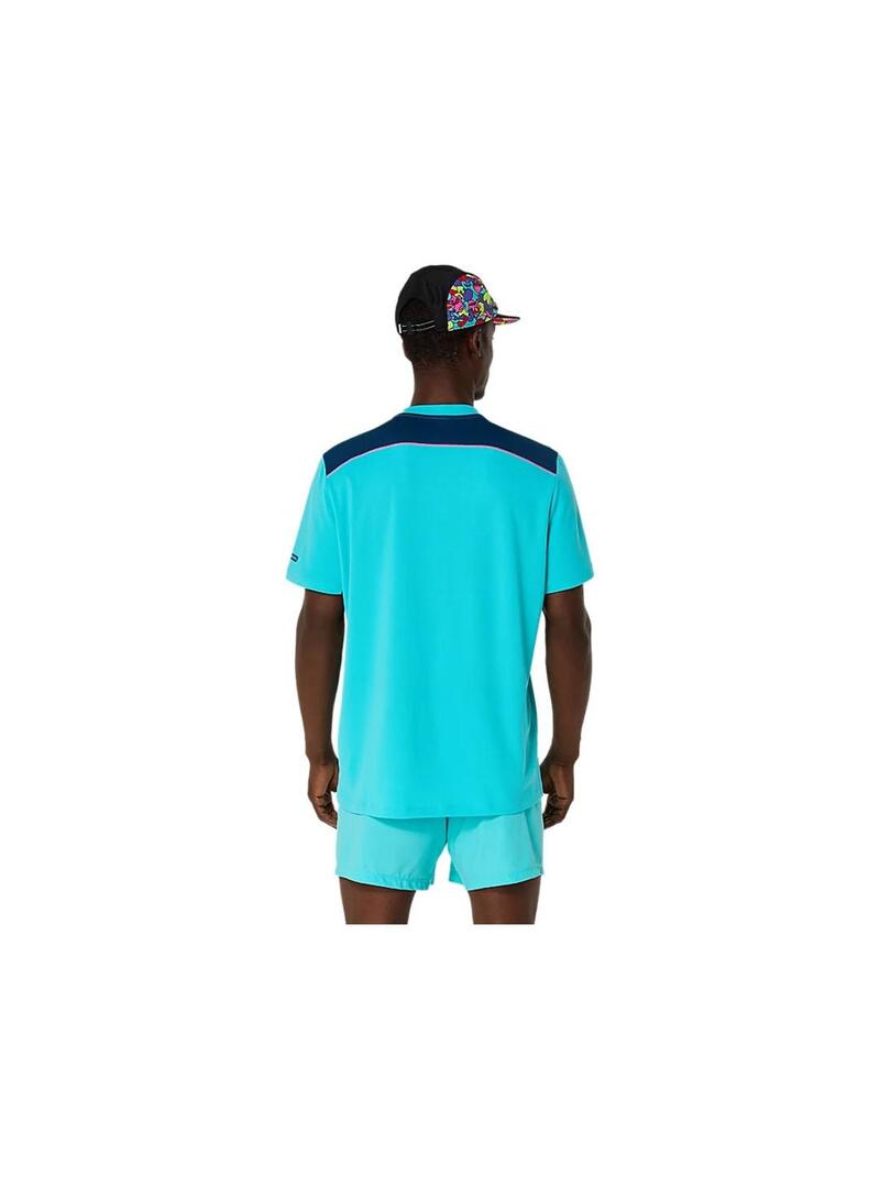 Camiseta Hombre Asics Padel Court Azul Turquesa