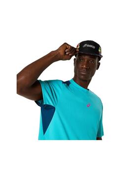 Camiseta Hombre Asics Padel Court Azul Turquesa