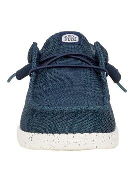 Zapato Hombre Hey Dude Wally Stertch Azul Marino