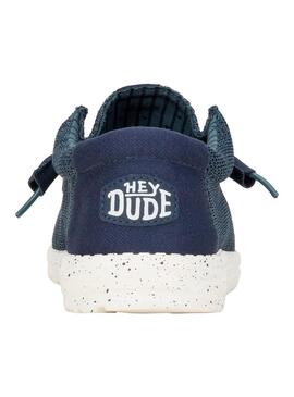 Zapato Hombre Hey Dude Wally Stertch Azul Marino