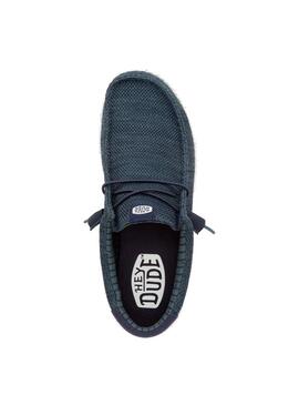 Zapato Hombre Hey Dude Wally Stertch Azul Marino