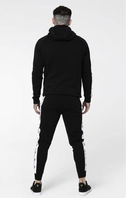 Sudadera Hombre SikSilk Zip Negra & Blanca