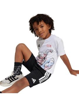 Conjunto Niño/a adidas Marvel Blanco Negro