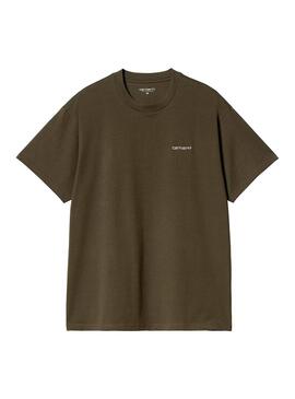 Camiseta Hombre Carhartt WIP Script Verde Rosa