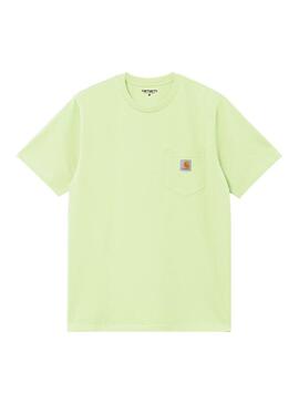 Camiseta Hombre Carhartt WIP Pocket Verde Fluor