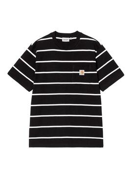 Camiseta Hombre Carhartt WIP Aiken Pocket Rayas Negras
