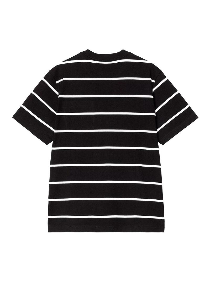 Camiseta Hombre Carhartt WIP Aiken Pocket Rayas Negras
