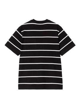 Camiseta Hombre Carhartt WIP Aiken Pocket Rayas Negras