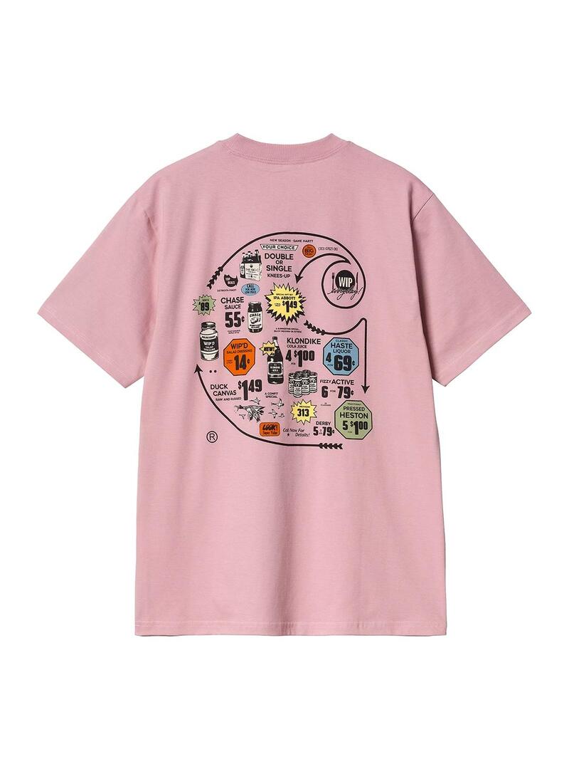 Camiseta Hombre Carhartt WIP Catalogue Logo Rosa