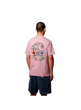 Camiseta Hombre Carhartt WIP Catalogue Logo Rosa