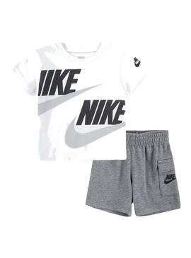 Conjunto Niño/a Nike Cargo Ft Blanco Gris