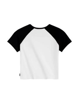 Camiseta Mujer Converse Raglan Blanca Negra