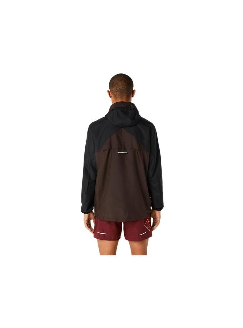 Cortavientos Hombre Asics Fujitail Negro/Marrón