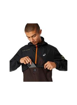 Cortavientos Hombre Asics Fujitail Negro/Marrón