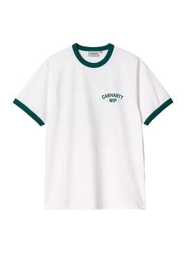 Camiseta Hombre Carhartt WIP 89 Ringer Blanca Verde