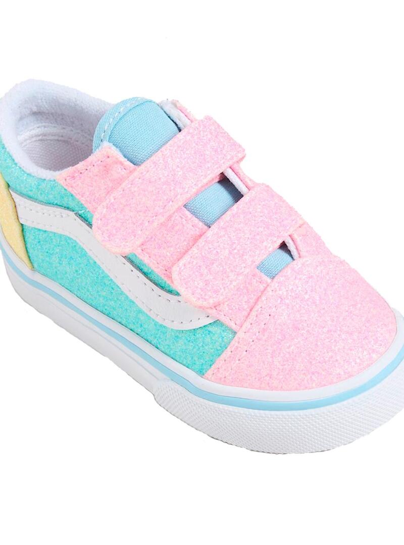 Zapatilla Baby Vans Old Skool V Purpurina
