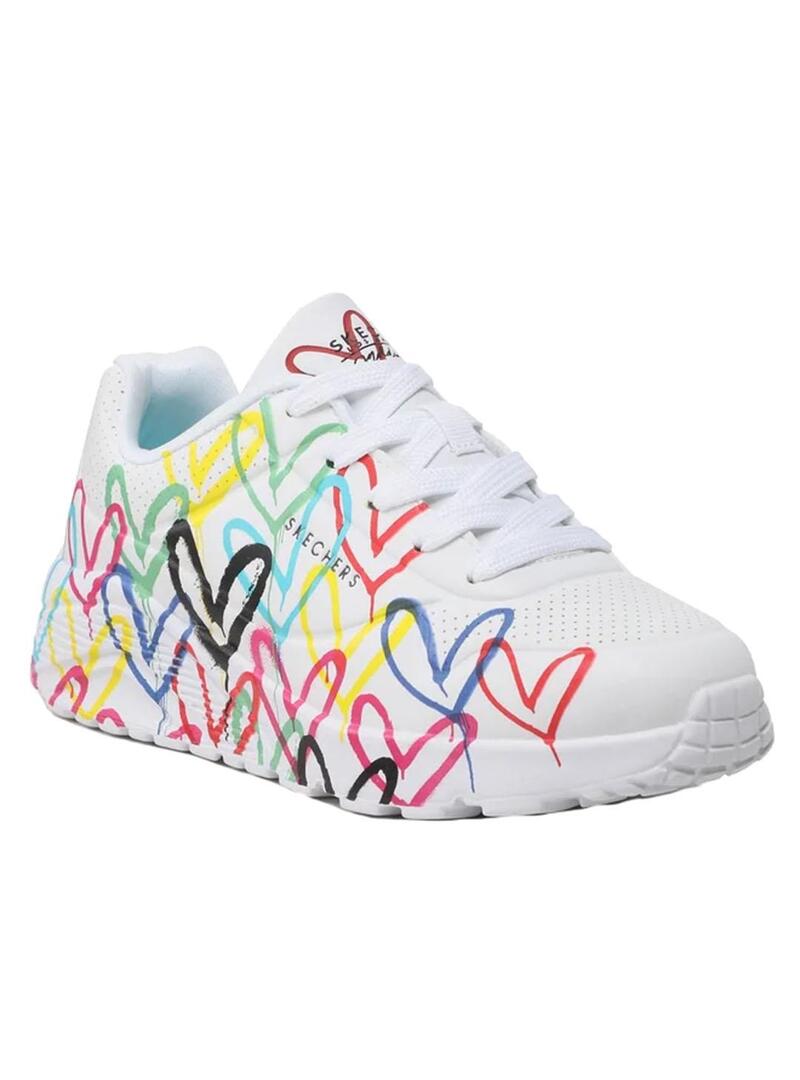 Zapatilla Skechers Uno lite corazones