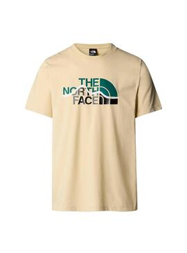Camiseta Hombre The North Face Mountain Beige Verde Negro