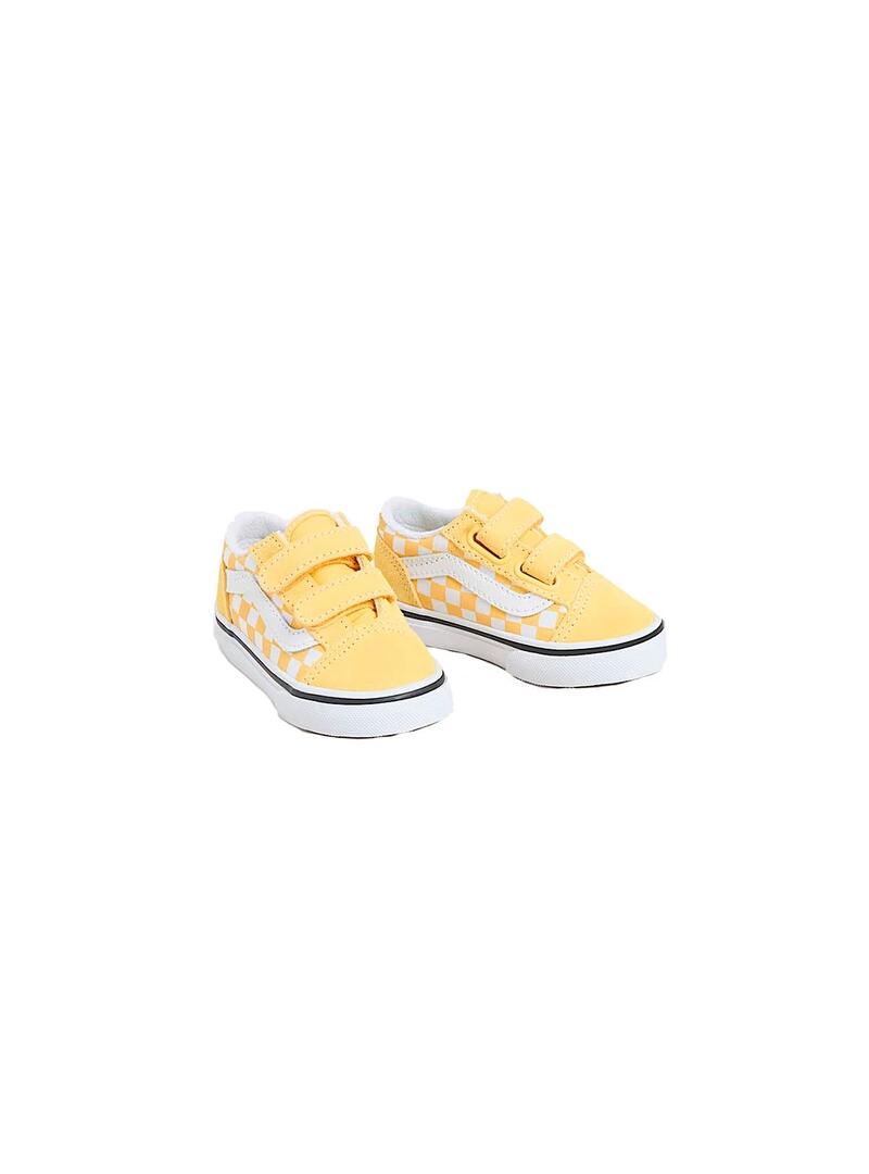 Zapatilla Niño/a Vans Old Skool Cuadros Amarilla