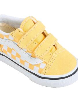 Zapatilla Niño/a Vans Old Skool Cuadros Amarilla