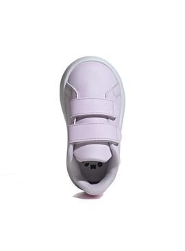 Zapatilla Baby adidas Advantage Blanca Lila