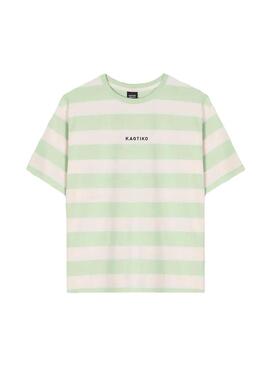 Camiseta Hombre Kaotiko Niall Stripes Menta