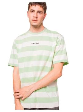 Camiseta Hombre Kaotiko Niall Stripes Menta