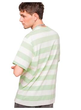 Camiseta Hombre Kaotiko Niall Stripes Menta