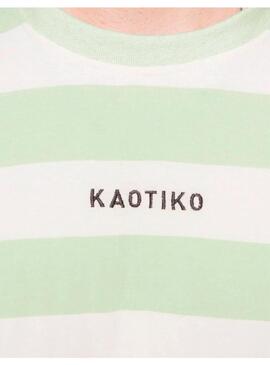 Camiseta Hombre Kaotiko Niall Stripes Menta