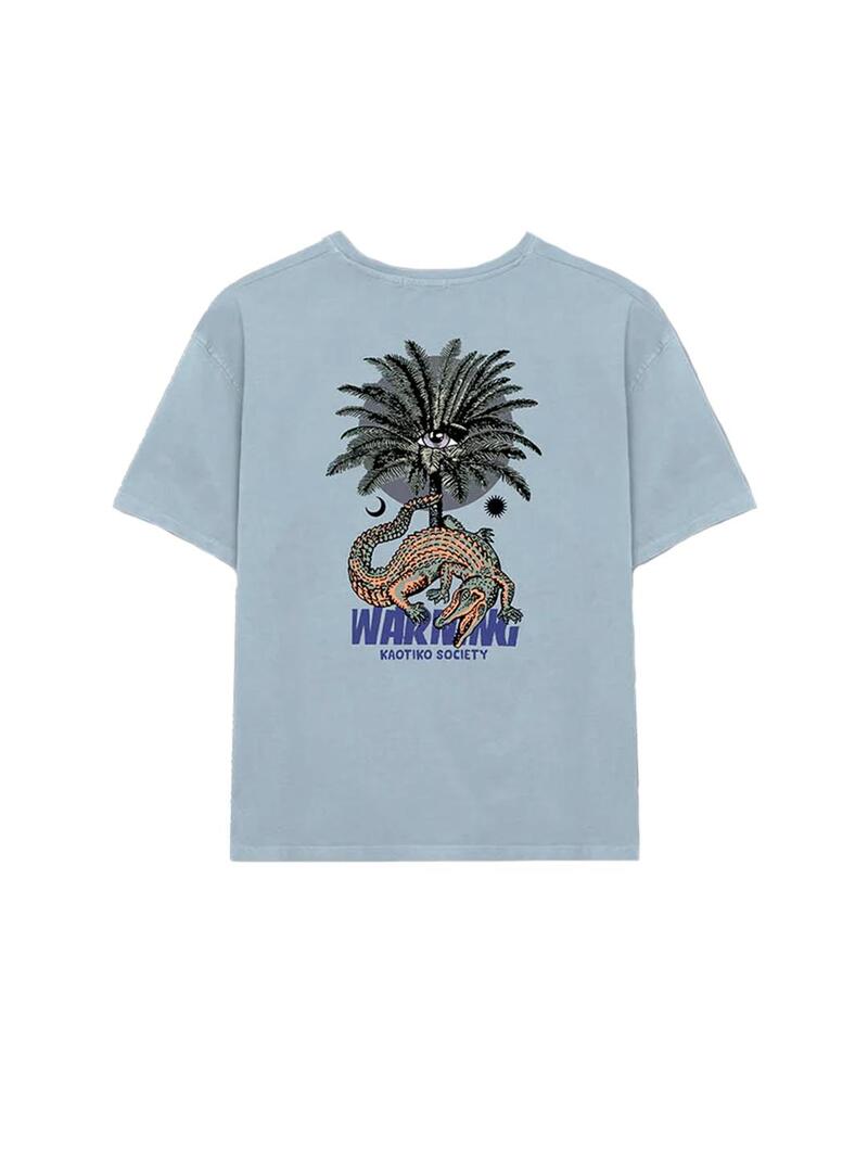 Camiseta Mujer Kaotiko Washed Azul