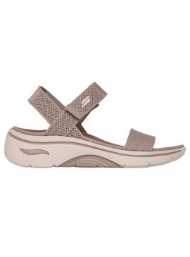 Sandalia Mujer Skechers Go Walk Arch Fit Beige