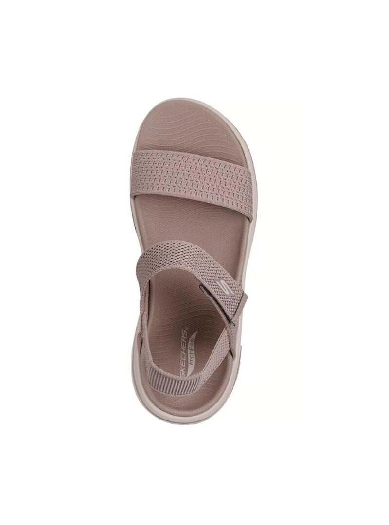 Sandalia Mujer Skechers Go Walk Arch Fit Beige