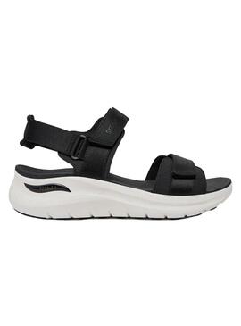 Sandalia Mujer Skechers Arch Fit 2.0 Negro/Blanco