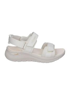 Sandalia Mujer Skechers Arch Fit 2.0 Crema