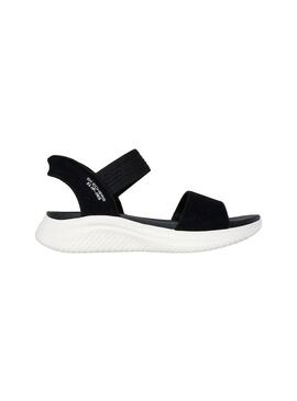 Sandalia Mujer Skechers Ultra Flex 3.0 Negro/Blanco