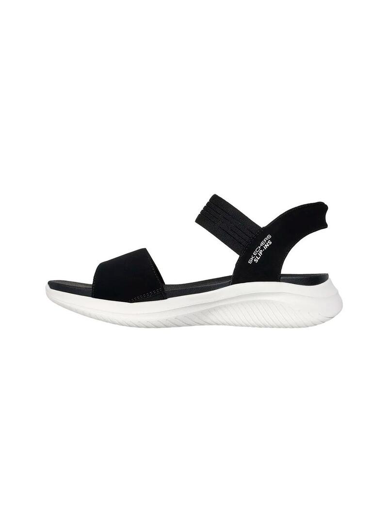 Sandalia Mujer Skechers Ultra Flex 3.0 Negro/Blanco