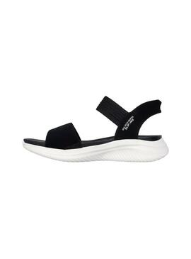 Sandalia Mujer Skechers Ultra Flex 3.0 Negro/Blanco