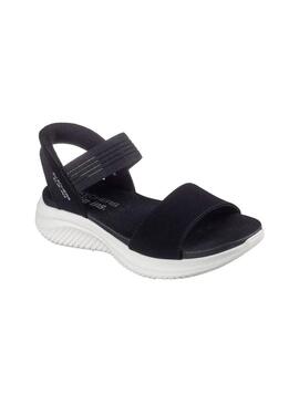 Sandalia Mujer Skechers Ultra Flex 3.0 Negro/Blanco