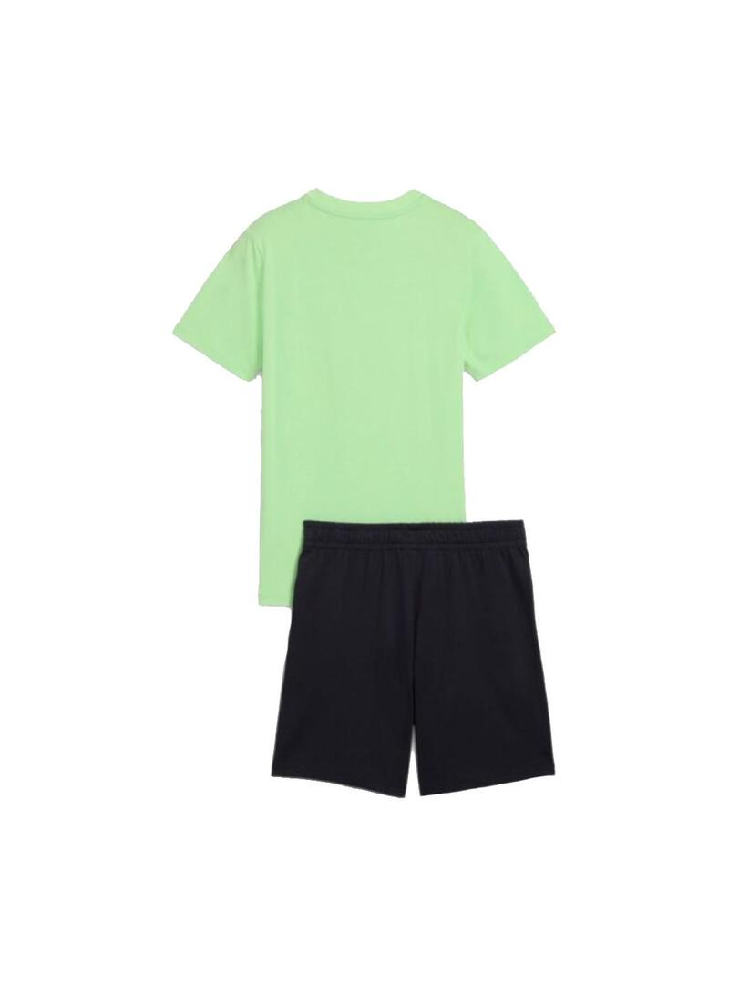 Conjunto Junior Puma Ess Logo Lab Verde/Marino