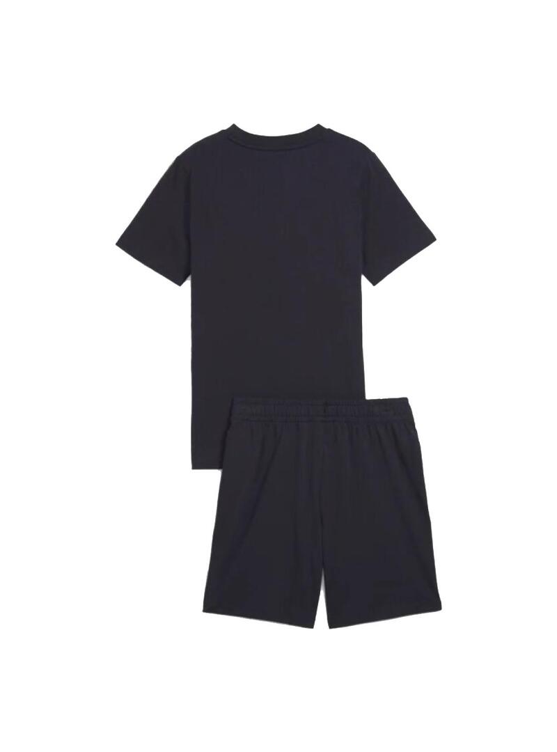 Conjunto Niño Puma Ess Logo Marino