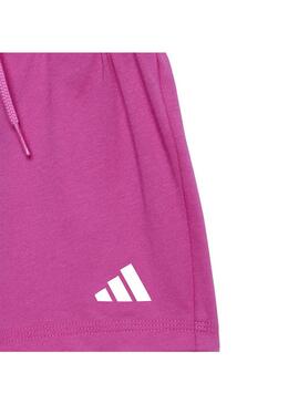 Conjunto Baby adidas 3S T-Set Blanco Fucsia