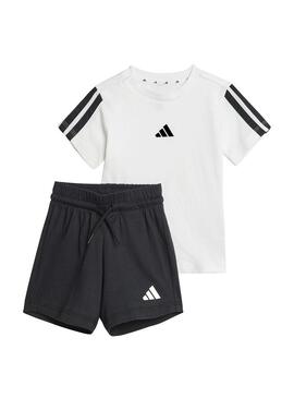 Conjunto Niño/a adidas 3S Blanco Negro