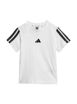 Conjunto Niño/a adidas 3S Blanco Negro