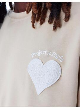 Camiseta Hombre Project X Paris Corazón Beige