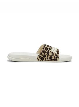 Chancla Mujer Puma Popcat Blanca print